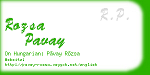 rozsa pavay business card