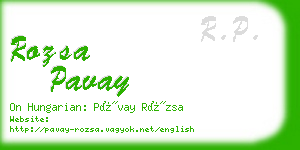 rozsa pavay business card